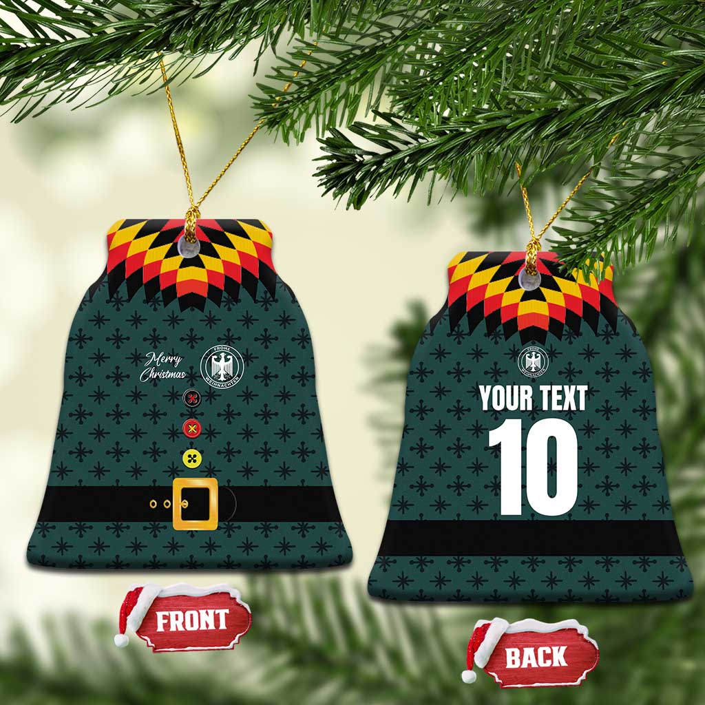 Custom German Christmas Ceramic Ornament German Football Jersey mix Santa Suit Style - Wonder Print Shop