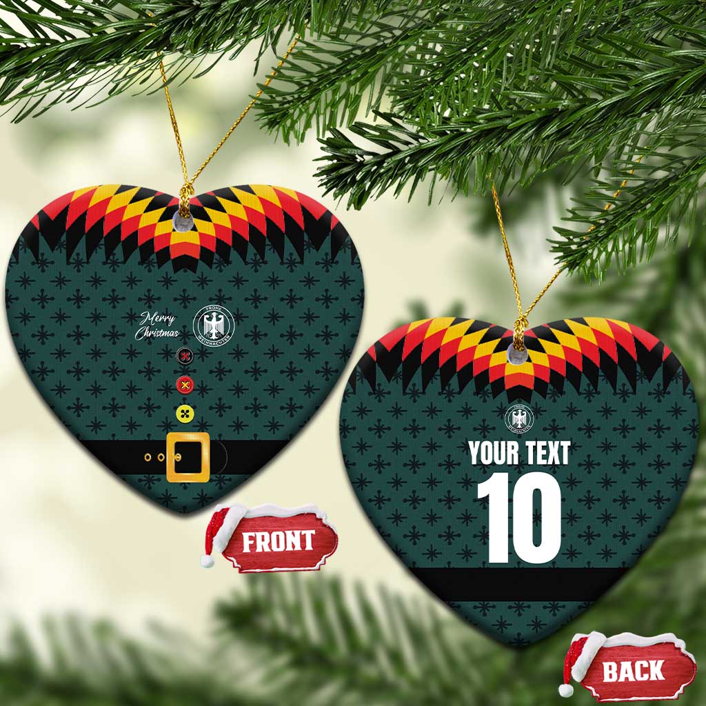 Custom German Christmas Ceramic Ornament German Football Jersey mix Santa Suit Style - Wonder Print Shop