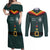 Custom German Christmas Couples Matching Off Shoulder Maxi Dress and Long Sleeve Button Shirt German Football Jersey mix Santa Suit Style - Wonder Print Shop
