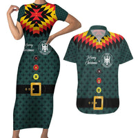 Custom German Christmas Couples Matching Short Sleeve Bodycon Dress and Hawaiian Shirt German Football Jersey mix Santa Suit Style - Wonder Print Shop