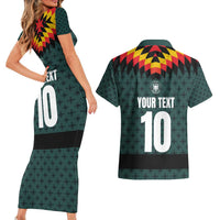 Custom German Christmas Couples Matching Short Sleeve Bodycon Dress and Hawaiian Shirt German Football Jersey mix Santa Suit Style - Wonder Print Shop