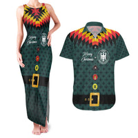 Custom German Christmas Couples Matching Tank Maxi Dress and Hawaiian Shirt German Football Jersey mix Santa Suit Style - Wonder Print Shop