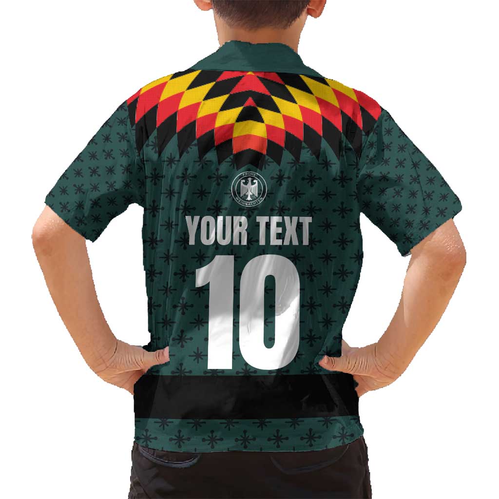 Custom German Christmas Family Matching Long Sleeve Bodycon Dress and Hawaiian Shirt German Football Jersey mix Santa Suit Style - Wonder Print Shop