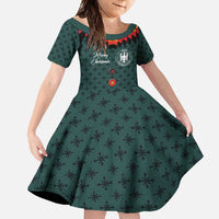 Custom German Christmas Family Matching Long Sleeve Bodycon Dress and Hawaiian Shirt German Football Jersey mix Santa Suit Style - Wonder Print Shop