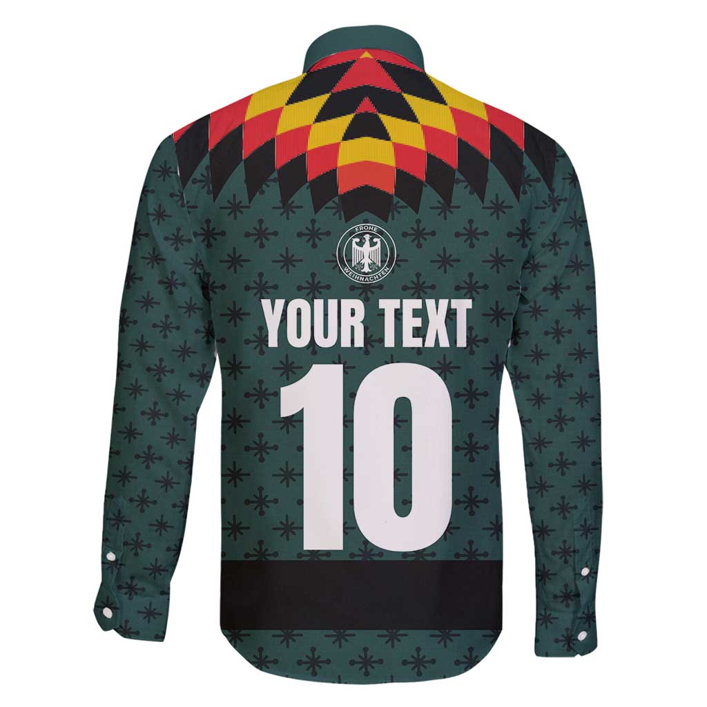 Custom German Christmas Family Matching Long Sleeve Bodycon Dress and Hawaiian Shirt German Football Jersey mix Santa Suit Style - Wonder Print Shop