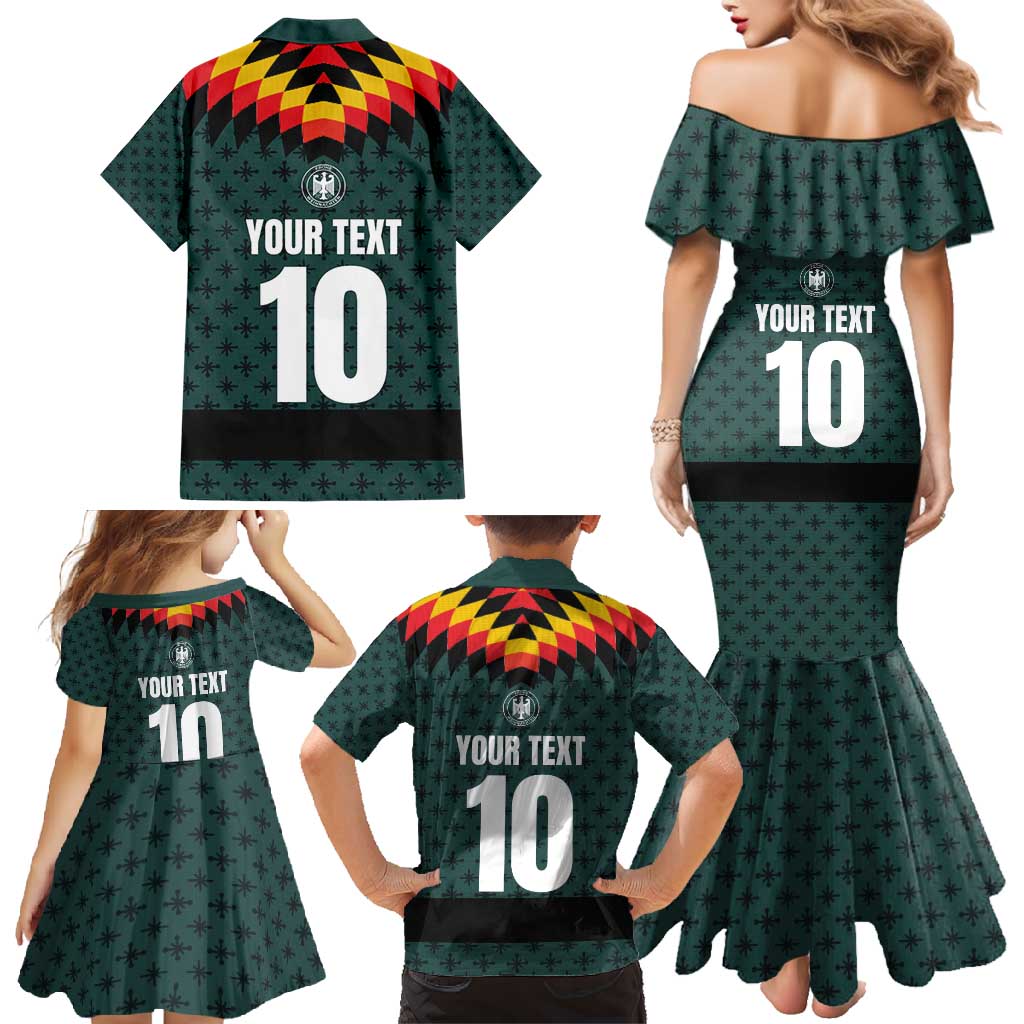 Custom German Christmas Family Matching Mermaid Dress and Hawaiian Shirt German Football Jersey mix Santa Suit Style - Wonder Print Shop