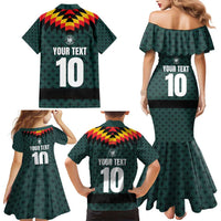 Custom German Christmas Family Matching Mermaid Dress and Hawaiian Shirt German Football Jersey mix Santa Suit Style - Wonder Print Shop