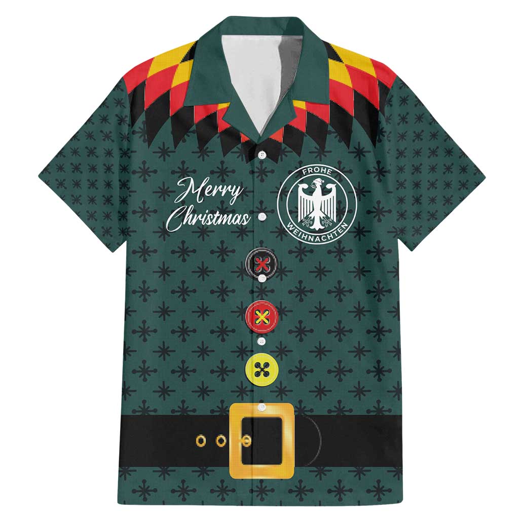 Custom German Christmas Family Matching Mermaid Dress and Hawaiian Shirt German Football Jersey mix Santa Suit Style - Wonder Print Shop