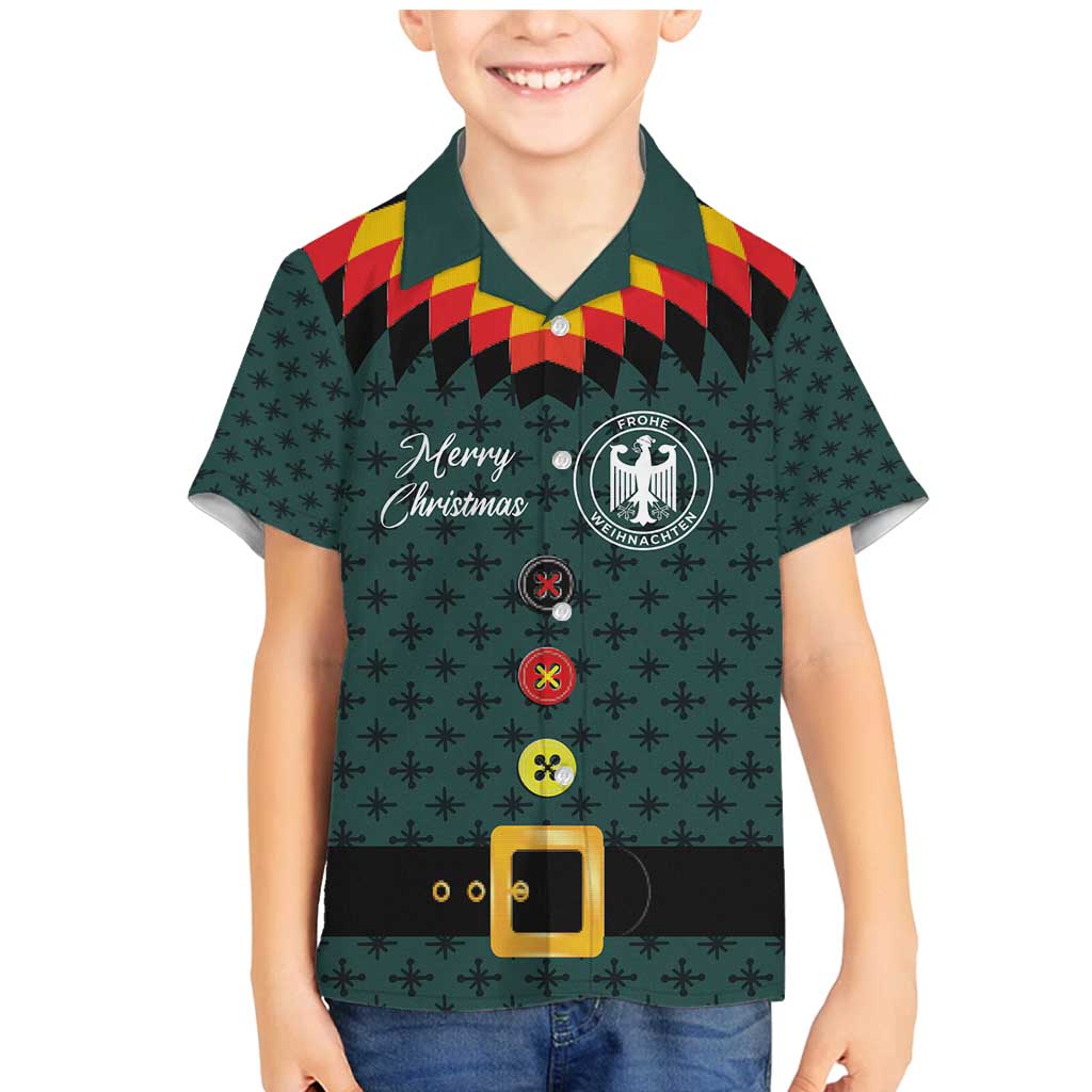 Custom German Christmas Family Matching Mermaid Dress and Hawaiian Shirt German Football Jersey mix Santa Suit Style - Wonder Print Shop