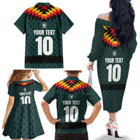 Custom German Christmas Family Matching Off The Shoulder Long Sleeve Dress and Hawaiian Shirt German Football Jersey mix Santa Suit Style - Wonder Print Shop