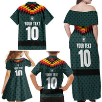 Custom German Christmas Family Matching Off Shoulder Maxi Dress and Hawaiian Shirt German Football Jersey mix Santa Suit Style - Wonder Print Shop