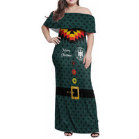 Custom German Christmas Family Matching Off Shoulder Maxi Dress and Hawaiian Shirt German Football Jersey mix Santa Suit Style - Wonder Print Shop