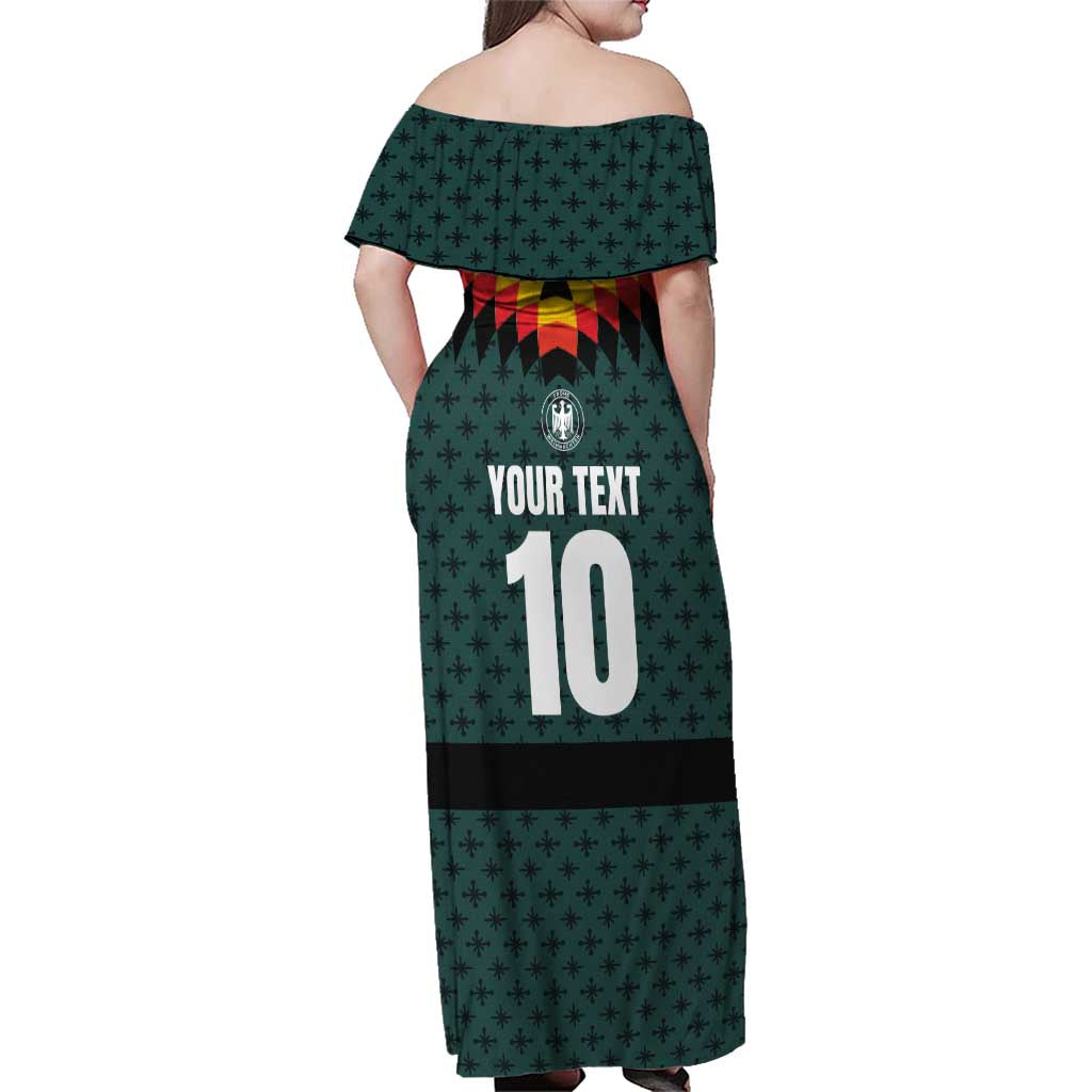 Custom German Christmas Family Matching Off Shoulder Maxi Dress and Hawaiian Shirt German Football Jersey mix Santa Suit Style - Wonder Print Shop