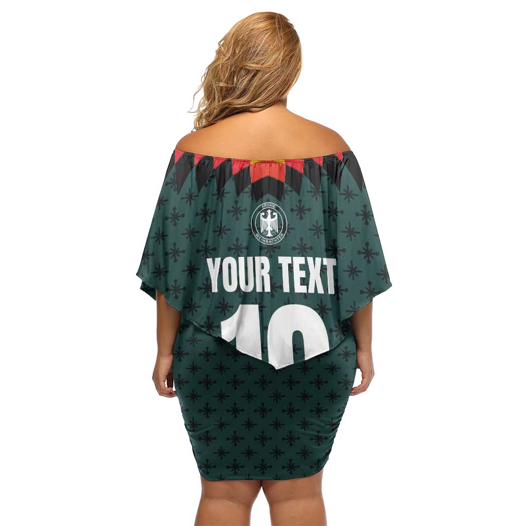 Custom German Christmas Family Matching Off Shoulder Short Dress and Hawaiian Shirt German Football Jersey mix Santa Suit Style - Wonder Print Shop