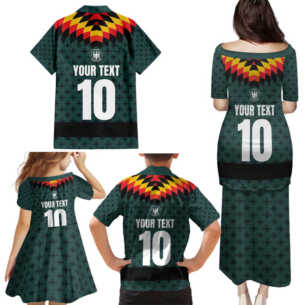 Custom German Christmas Family Matching Puletasi and Hawaiian Shirt German Football Jersey mix Santa Suit Style - Wonder Print Shop