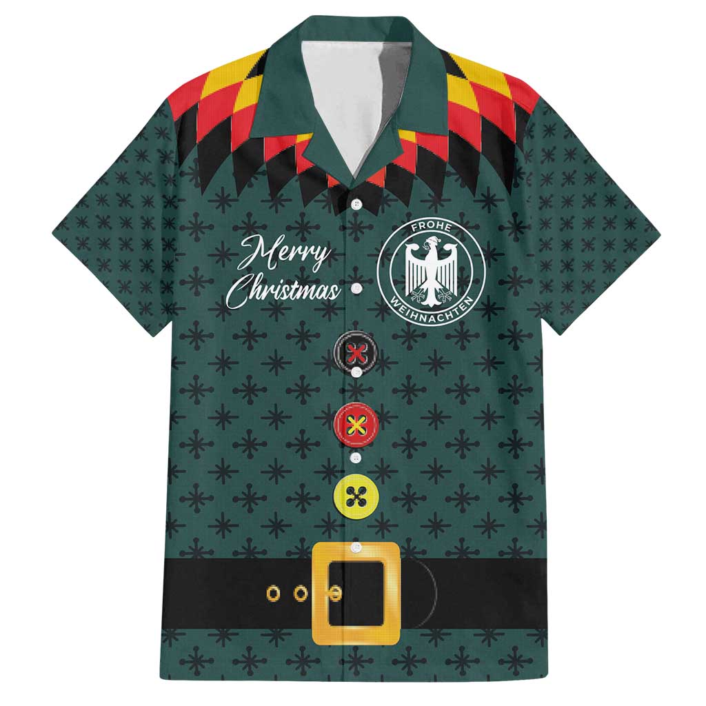 Custom German Christmas Family Matching Puletasi and Hawaiian Shirt German Football Jersey mix Santa Suit Style - Wonder Print Shop