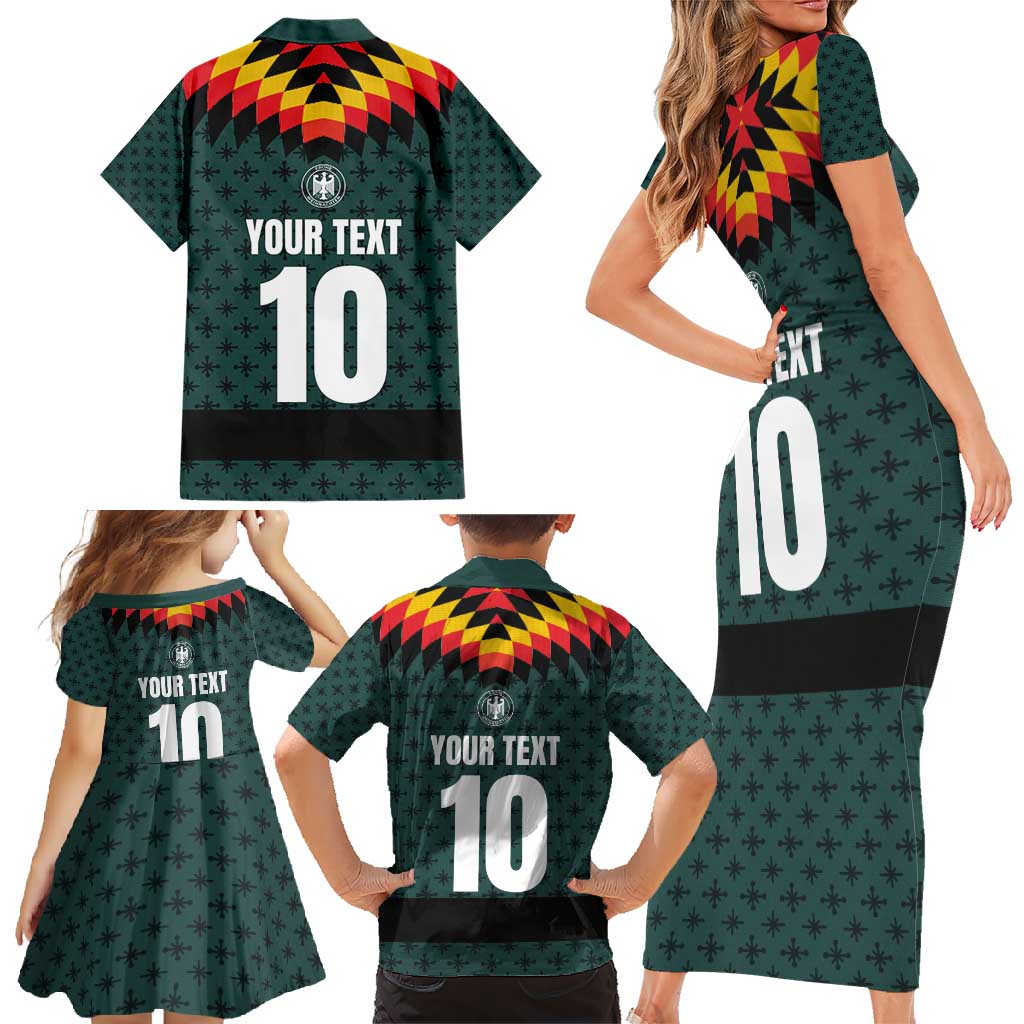 Custom German Christmas Family Matching Short Sleeve Bodycon Dress and Hawaiian Shirt German Football Jersey mix Santa Suit Style - Wonder Print Shop