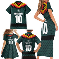 Custom German Christmas Family Matching Short Sleeve Bodycon Dress and Hawaiian Shirt German Football Jersey mix Santa Suit Style - Wonder Print Shop