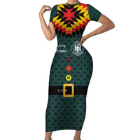 Custom German Christmas Family Matching Short Sleeve Bodycon Dress and Hawaiian Shirt German Football Jersey mix Santa Suit Style - Wonder Print Shop