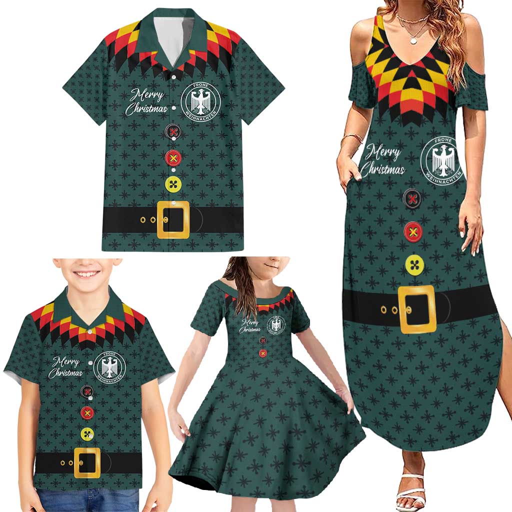 Custom German Christmas Family Matching Summer Maxi Dress and Hawaiian Shirt German Football Jersey mix Santa Suit Style - Wonder Print Shop