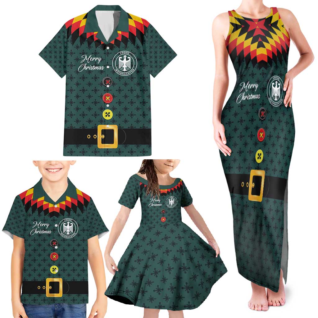 Custom German Christmas Family Matching Tank Maxi Dress and Hawaiian Shirt German Football Jersey mix Santa Suit Style - Wonder Print Shop