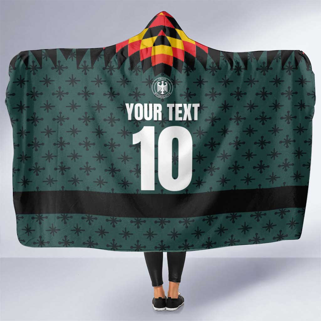 Custom German Christmas Hooded Blanket German Football Jersey mix Santa Suit Style