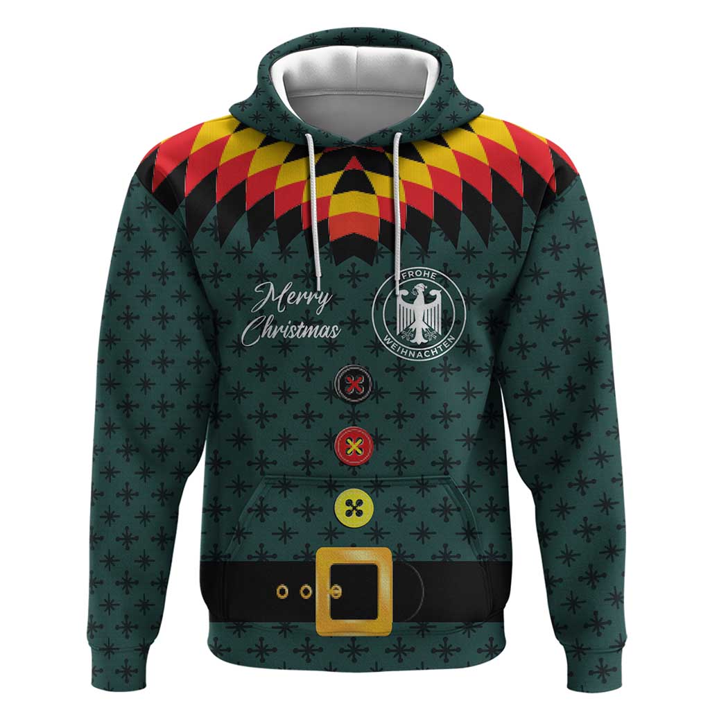 Custom German Christmas Hoodie German Football Jersey mix Santa Suit Style - Wonder Print Shop