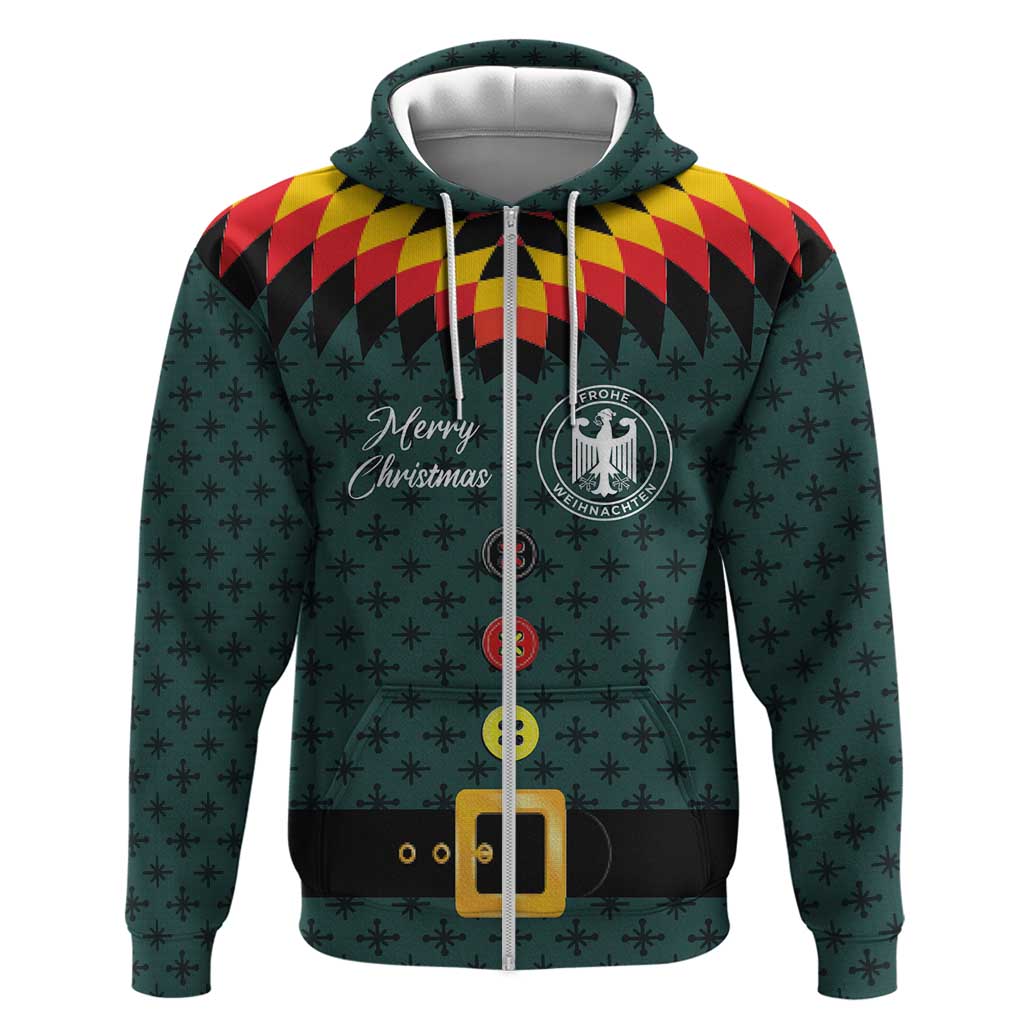 Custom German Christmas Hoodie German Football Jersey mix Santa Suit Style - Wonder Print Shop