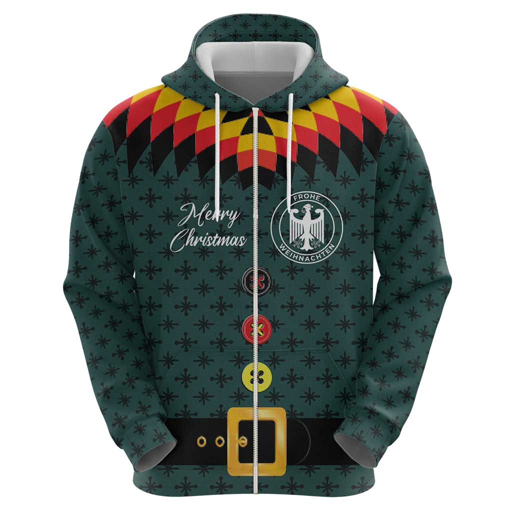 Custom German Christmas Hoodie German Football Jersey mix Santa Suit Style - Wonder Print Shop