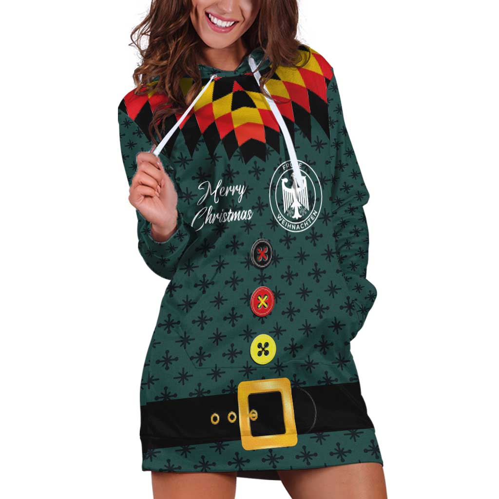 Custom German Christmas Hoodie Dress German Football Jersey mix Santa Suit Style - Wonder Print Shop