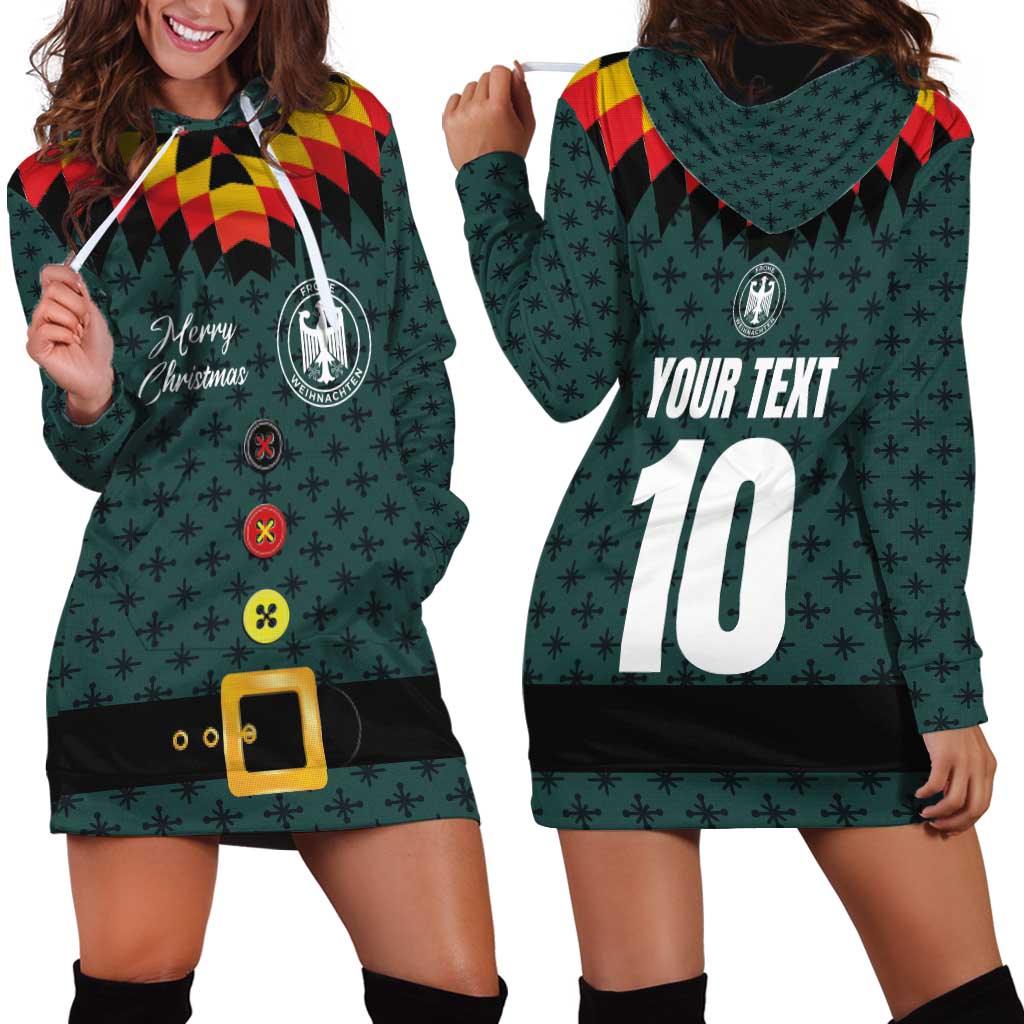Custom German Christmas Hoodie Dress German Football Jersey mix Santa Suit Style - Wonder Print Shop