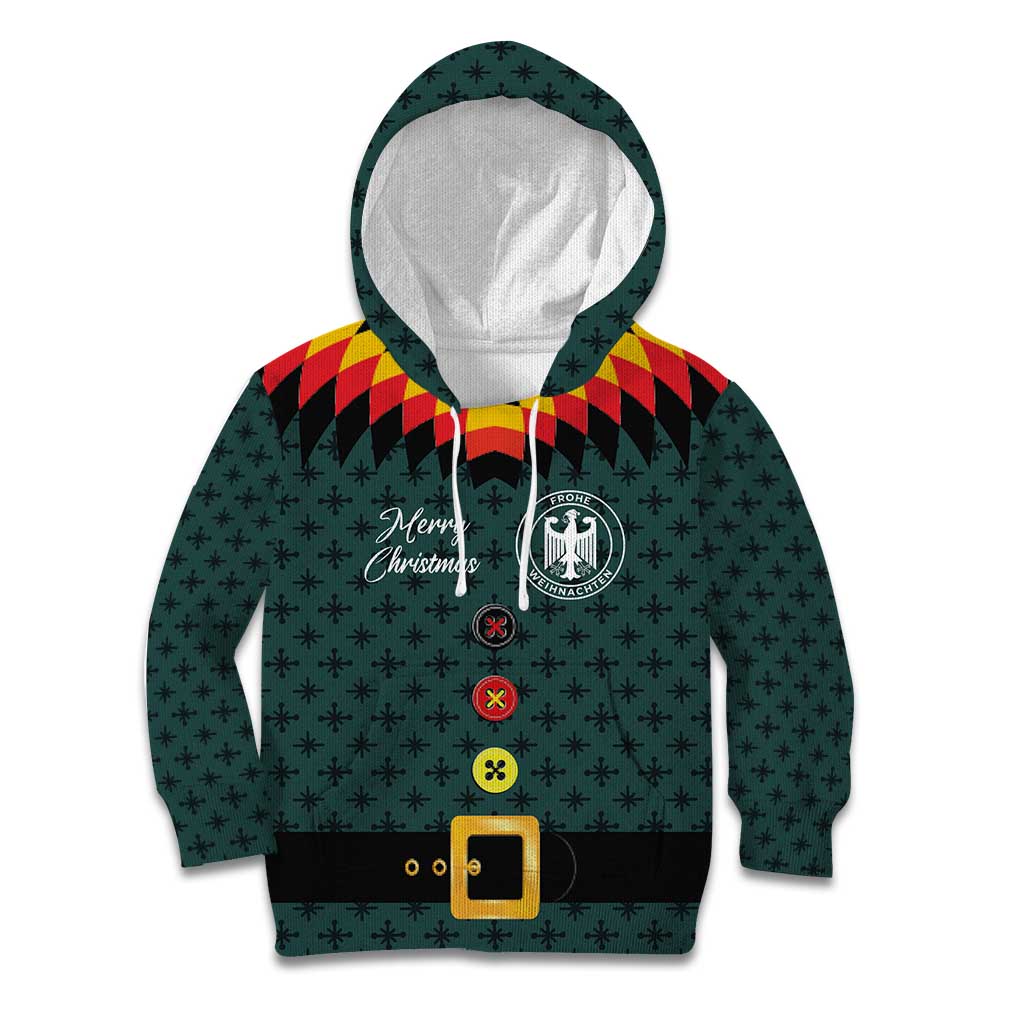Custom German Christmas Kid Hoodie German Football Jersey mix Santa Suit Style - Wonder Print Shop