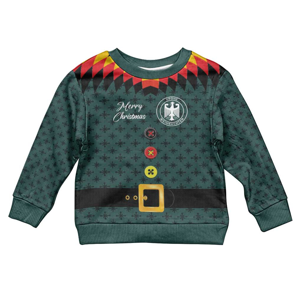 Custom German Christmas Kid Ugly Christmas Sweater German Football Jersey mix Santa Suit Style - Wonder Print Shop