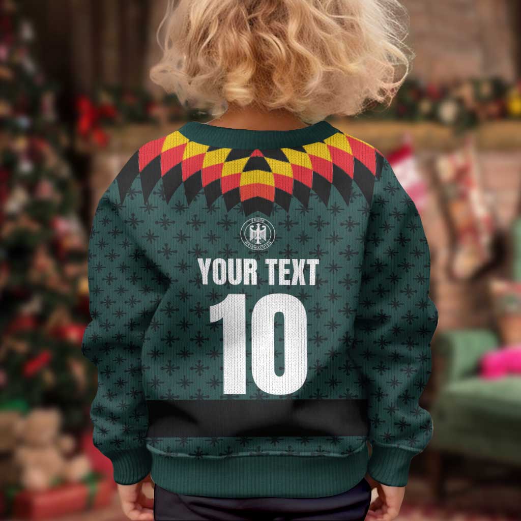 Custom German Christmas Kid Ugly Christmas Sweater German Football Jersey mix Santa Suit Style - Wonder Print Shop