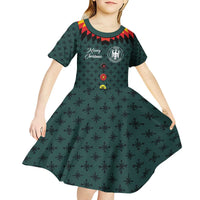 Custom German Christmas Kid Short Sleeve Dress German Football Jersey mix Santa Suit Style - Wonder Print Shop