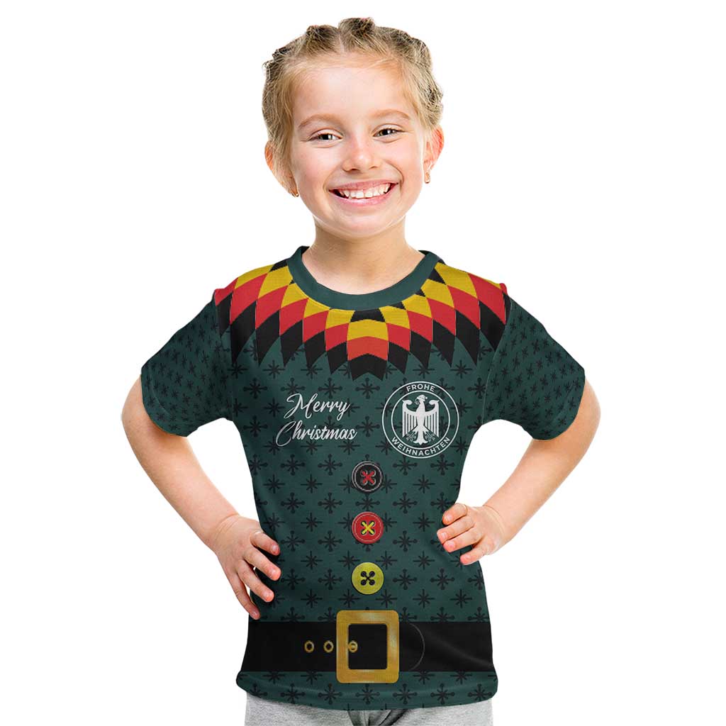 Custom German Christmas Kid T Shirt German Football Jersey mix Santa Suit Style - Wonder Print Shop