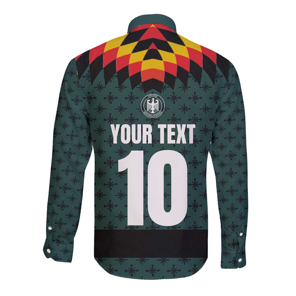 Custom German Christmas Long Sleeve Button Shirt German Football Jersey mix Santa Suit Style - Wonder Print Shop