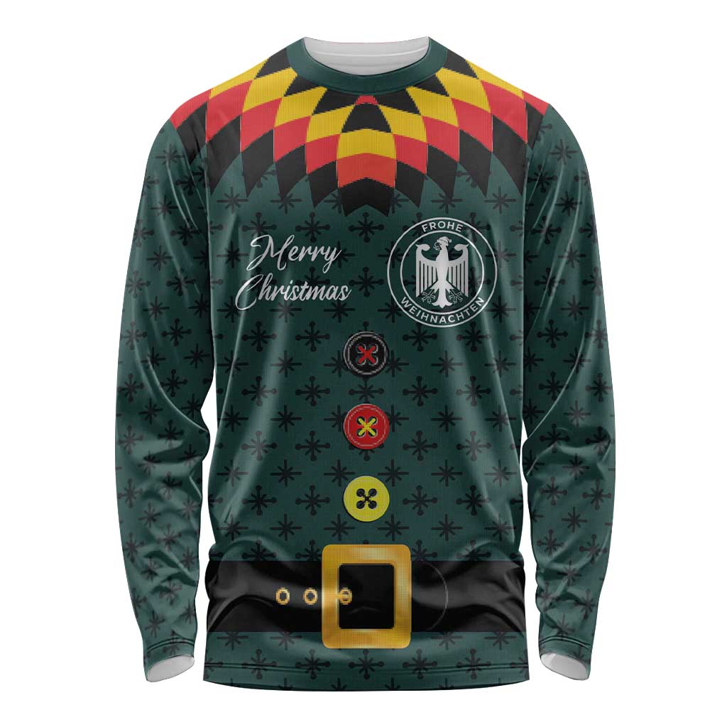 Custom German Christmas Long Sleeve Shirt German Football Jersey mix Santa Suit Style - Wonder Print Shop