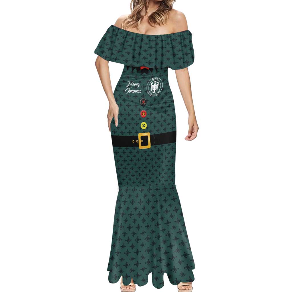 Custom German Christmas Mermaid Dress German Football Jersey mix Santa Suit Style - Wonder Print Shop