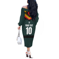 Custom German Christmas Off The Shoulder Long Sleeve Dress German Football Jersey mix Santa Suit Style - Wonder Print Shop