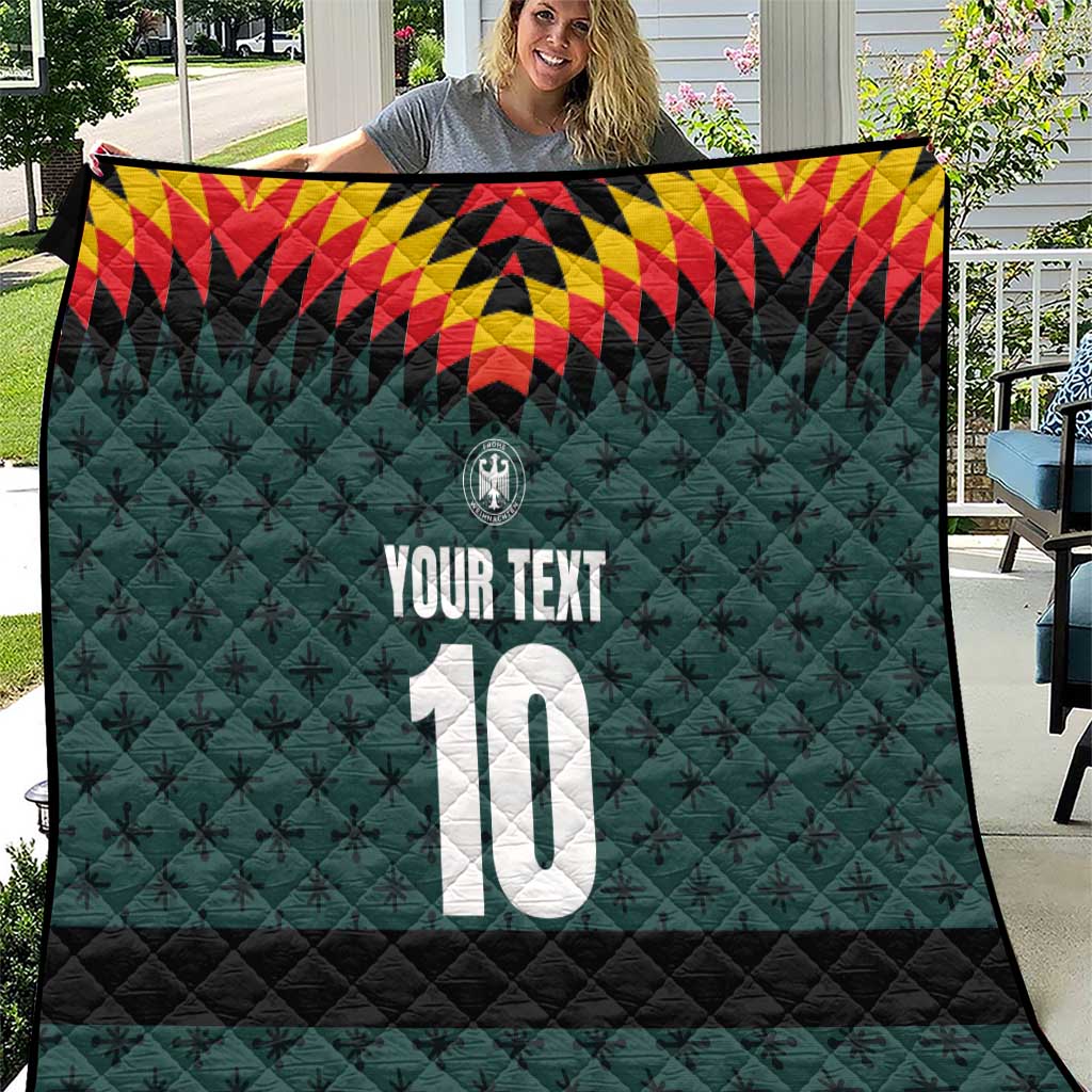 Custom German Christmas Quilt German Football Jersey mix Santa Suit Style - Wonder Print Shop