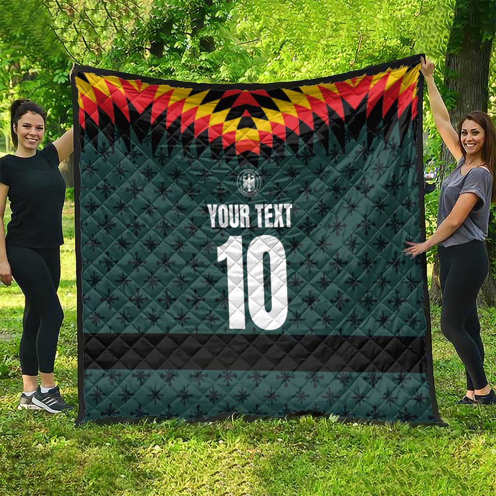 Custom German Christmas Quilt German Football Jersey mix Santa Suit Style - Wonder Print Shop