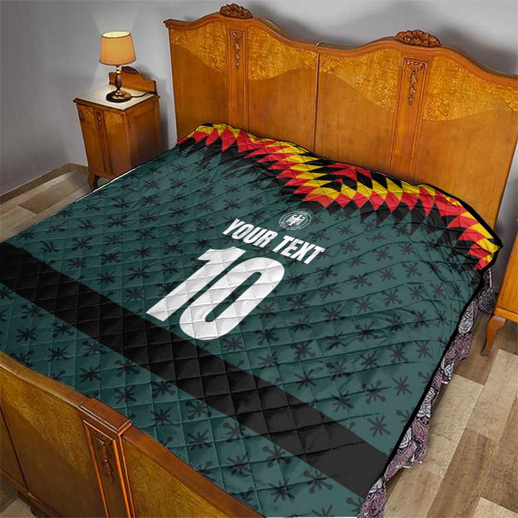 Custom German Christmas Quilt German Football Jersey mix Santa Suit Style - Wonder Print Shop