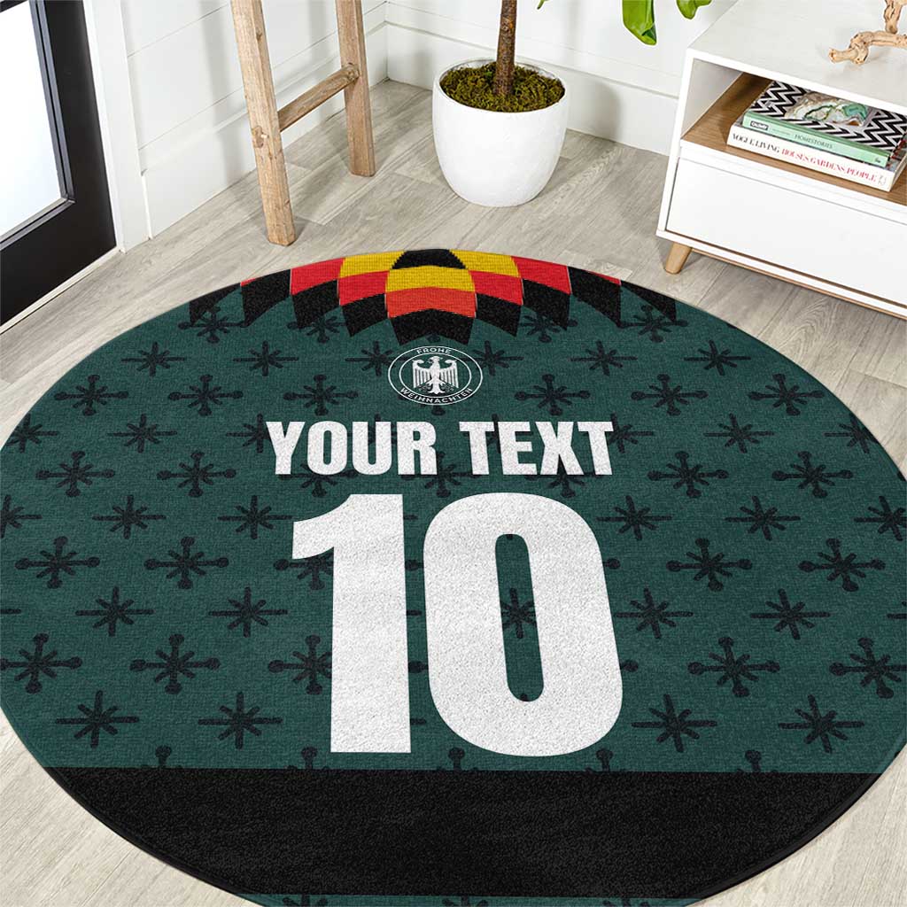 Custom German Christmas Round Carpet German Football Jersey mix Santa Suit Style