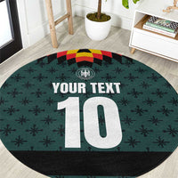 Custom German Christmas Round Carpet German Football Jersey mix Santa Suit Style