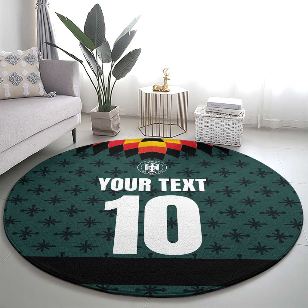 Custom German Christmas Round Carpet German Football Jersey mix Santa Suit Style