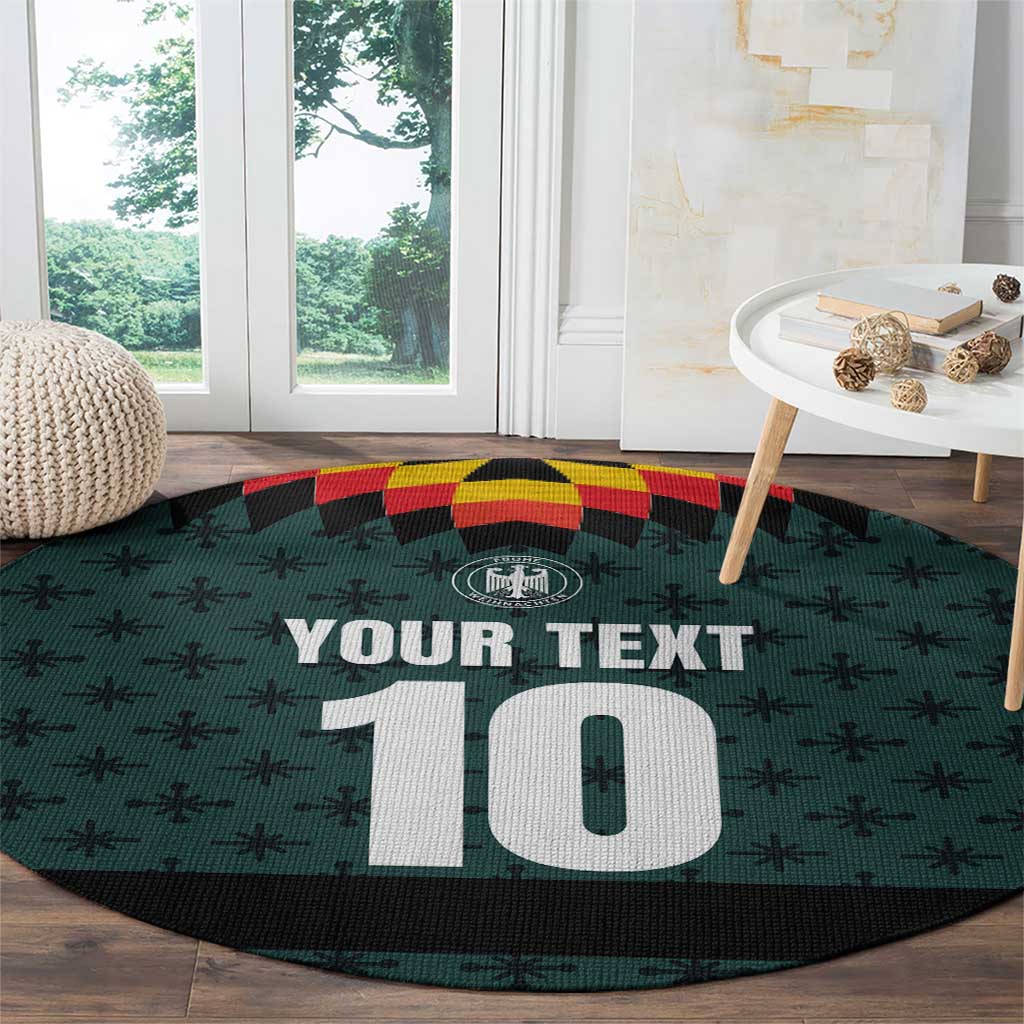 Custom German Christmas Round Carpet German Football Jersey mix Santa Suit Style