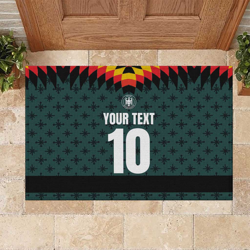 Custom German Christmas Rubber Doormat German Football Jersey mix Santa Suit Style - Wonder Print Shop