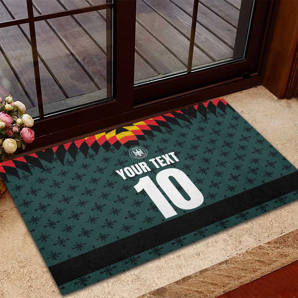 Custom German Christmas Rubber Doormat German Football Jersey mix Santa Suit Style - Wonder Print Shop
