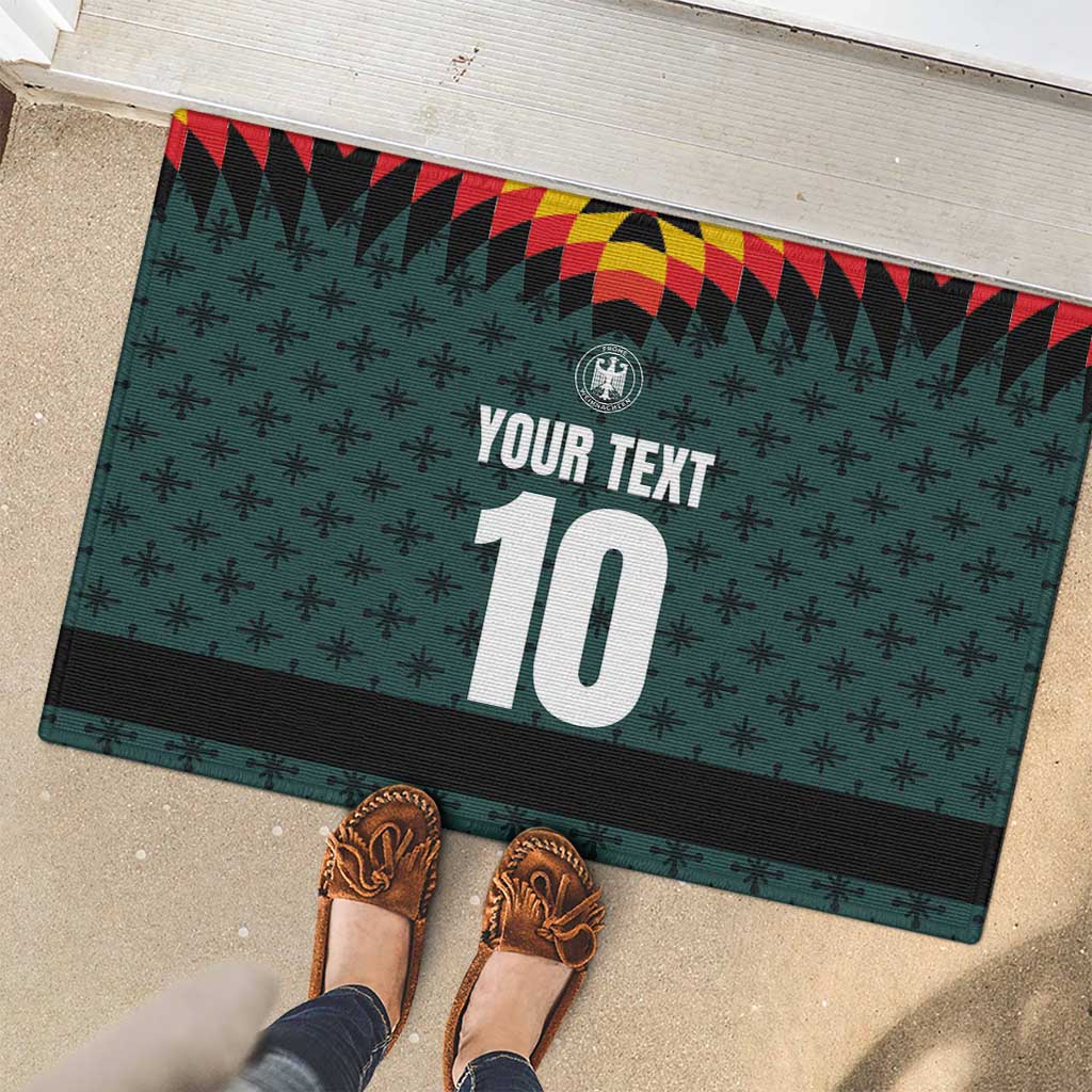 Custom German Christmas Rubber Doormat German Football Jersey mix Santa Suit Style - Wonder Print Shop